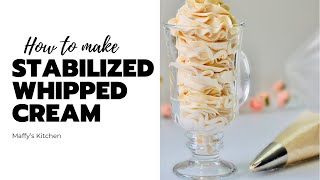 How To Make Stabilised Whipped Cream Frosting Pudding Mix Method [upl. by Keyek682]