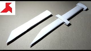 DIY  How to make DAGGER with a scabbard from A4 paper [upl. by Pulling]