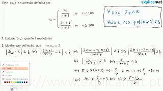 Monotonia de Sucessões  Definição de Limite  Exercício Prático [upl. by Danita]