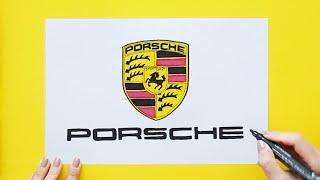 How to draw Porsche Logo [upl. by Meeker642]