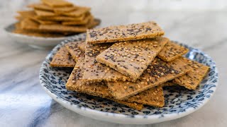 Almond Flax Crackers Recipe GrainFree amp Vegan  Gluten Free Crackers [upl. by Blus300]