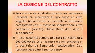 IL CONTRATTO PRELIMINARE E LA CESSIONE DEL CONTRATTO [upl. by Edasalof]