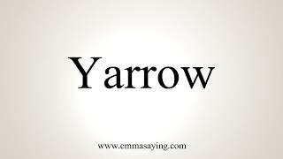 How To Pronounce Yarrow [upl. by Figge]