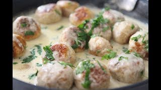 Boulettes de poulet Sauce Crémeuse  Swedish Meatballs [upl. by Maible964]