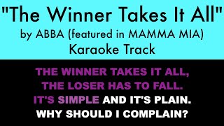 quotThe Winner Takes It Allquot from Mamma Mia  Karaoke Track with Lyrics on Screen [upl. by Eilata]