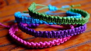 DIY Stackable Square KnotCobra Stitch Bracelets [upl. by Gavin215]