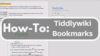 Tiddlywiki Bookmarks [upl. by Zink]