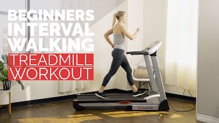 20 Min Interval Walking Treadmill Workout for Beginners [upl. by Enilecram]