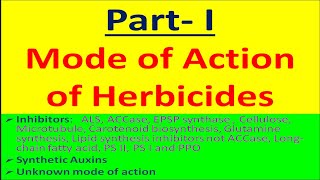 Part I Mode of Action of Herbicides [upl. by Enegue]