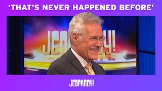 Jeopardy Contestant Interview Blooper  JEOPARDY [upl. by Yleak]