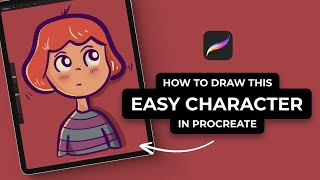 How To Draw An Easy Cartoon Character In Procreate Shorts [upl. by Esorrebma]