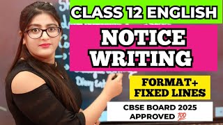 Notice writing class 12  Notice format class 12 [upl. by Atilahs]