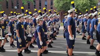 2021 University of Michigan Marching Band Revelli Exit Rehearsal amp March to Michigan Stadium [upl. by Afatsum]