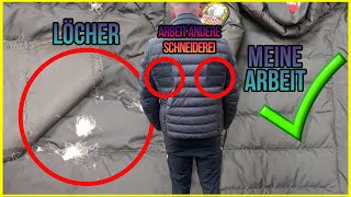 Daunenjacke reparieren  Loch in Jacke flicken  How to fix a down jacket  Upcycling  Parajumpers [upl. by Yrmac]