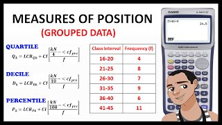 QUARTILE DECILE AND PERCENTILE GROUPED DATA  MEASURES OF POSITION [upl. by Wilma]