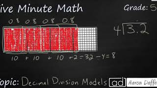 5th Grade Math Decimal Division with Models [upl. by Swor]