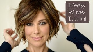 MESSY NATURAL WAVES BOB HAIRSTYLE  Tutorial for SHORT HAIR  Dominique Sachse [upl. by Eirrot]