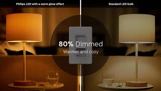 See the difference Philips dimmable LED with warm glow [upl. by Karola]