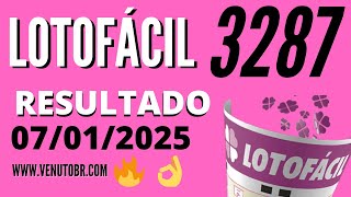 🍀 Resultado Lotofácil 3287 [upl. by Oibirot]