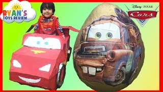 GIANT EGG SURPRISE OPENING Disney Cars Toys with Tow Mater [upl. by Lebazej43]