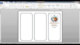 Creación de triptico en Word 2010 [upl. by Enortna]