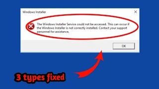 How To Fix The Windows Installer Service Could Not Be Accessed Windows 10 [upl. by Nodnol445]