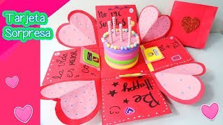 TARJETA SORPRESA CUMPLEAÑOS 💖🎂 CRAFTS DIY [upl. by Eniamej321]