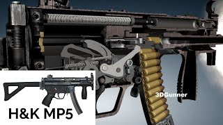 3D Animation How a HampK MP5 Submachine Gun works [upl. by Sikram357]