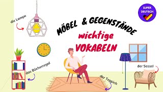 Die Möbel  Wortschatz  Test Deutsch lernen Furniture  Vocabulary [upl. by Cranston]