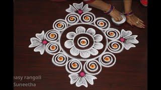 Sankranthi chukkala muggulu 11dotssankranthi special flower kolam designssankranthi rangoli design [upl. by Nwadahs]