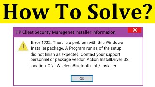 How To Fix Error 1722  There Is A Problem With This Windows Installer Package Error Windows 1087 [upl. by Stanleigh]