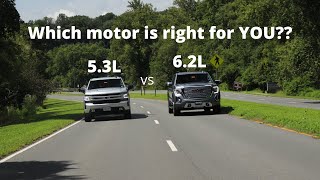 2021 Chevy Silverado 53L vs 2021 GMC Sierra 62L Which motor is better for YOU [upl. by Mann315]