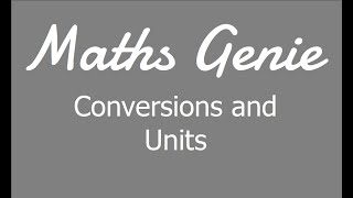 Conversions and Units [upl. by Llemij]