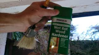 Ronseal WET ROT WOOD HARDENER demonstration [upl. by Denzil]