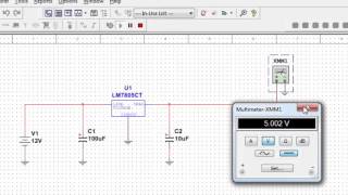 voltage regulator ic connection in multisim [upl. by Avirt]