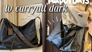 Louis Vuitton CarryAll Dark MM M25143 Black Review [upl. by Biddick706]