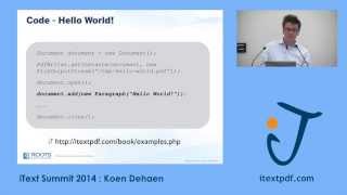 iText Summit 2014 Creating Dynamic PDF Templates from Data using iText [upl. by Eejan]