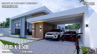 House Design  Simple House Design  10m x 15m 150 sqm  4 Bedrooms [upl. by Anerhs180]