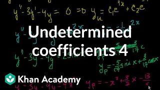 Undetermined coefficients 4  Second order differential equations  Khan Academy [upl. by Abehsat648]