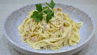 Easy Cheesy Creamy Spaghetti Carbonara NonTraditional [upl. by Schalles923]