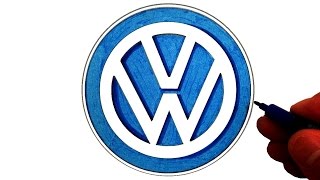 How to Draw the Volkswagen Logo [upl. by Koralle]