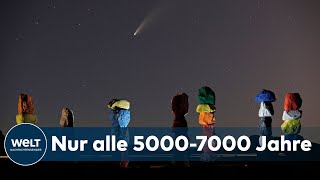 Seltenes Ereignis KOMET Neowise aktuell mit bloßem Auge zu sehen [upl. by Poland475]