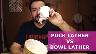 Puck Lathering VS Bowl Lathering  Wet Shaving [upl. by Sainana]