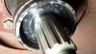 Brush hog gearbox repair  How to remove and replace the output shaft seal [upl. by Vogele]