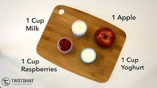 Twistshake  Raspberry and apple smoothie recipe [upl. by Anaujd]