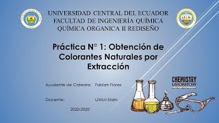 Práctica 1  Extracción de Colorantes Naturales  FIQUCE [upl. by Enicnarf896]