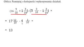 Działania na ułamkach zwykłych Kolejność działań Przykład 1 [upl. by Jemma445]