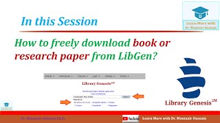 How to freely download books or research papers using Library Genesis  Dr Muntazir Hussain [upl. by Aivatal571]