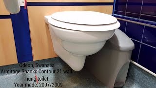 Armitage Shanks Contour 21 wall hung toilet in Odeon Swansea [upl. by Ymme558]