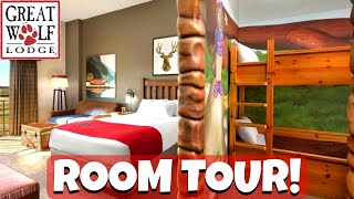 Great Wolf Lodge Wolf Den Suite Room Tour [upl. by Laekcim]